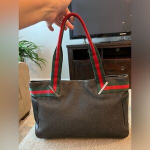 Gucci Handbag Sherry Line Black Denim